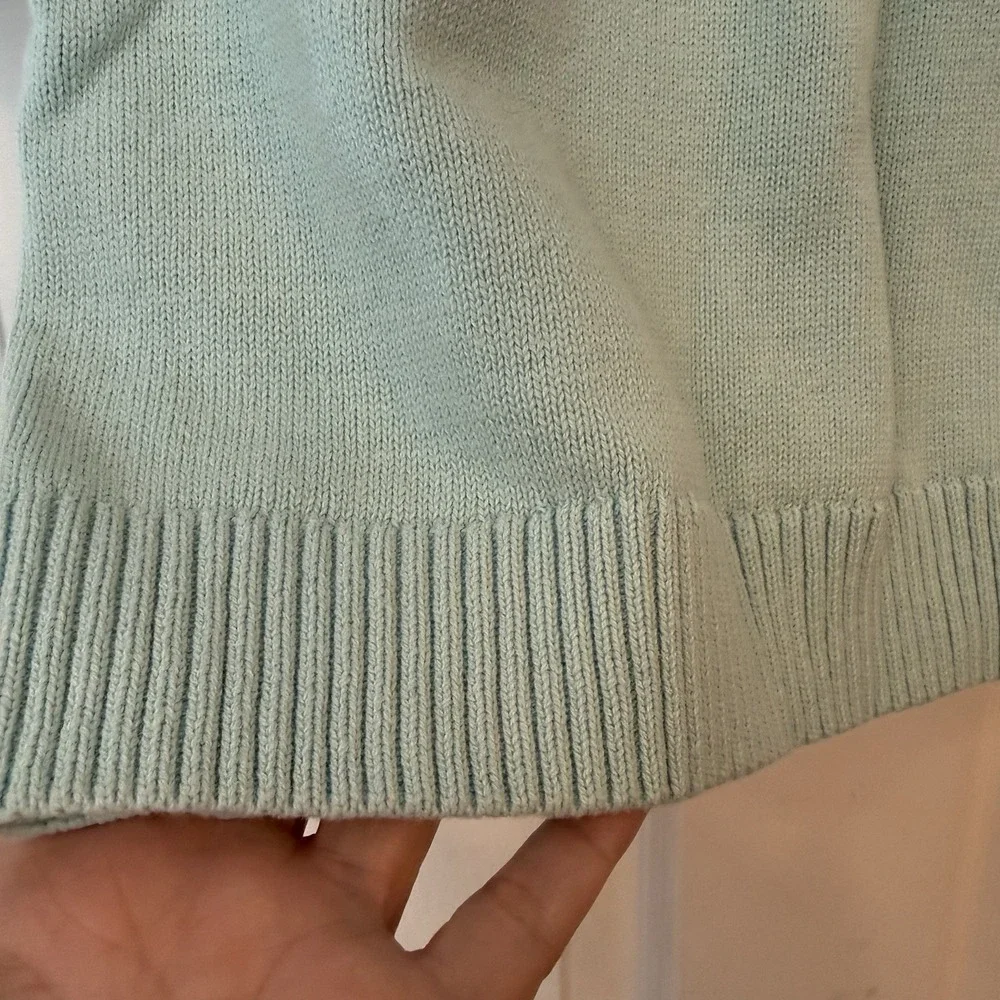 Gymboree Sweater Dress Girls 7 Aqua Blue Polar Bears Fuzzy Embroidered Cotton‎